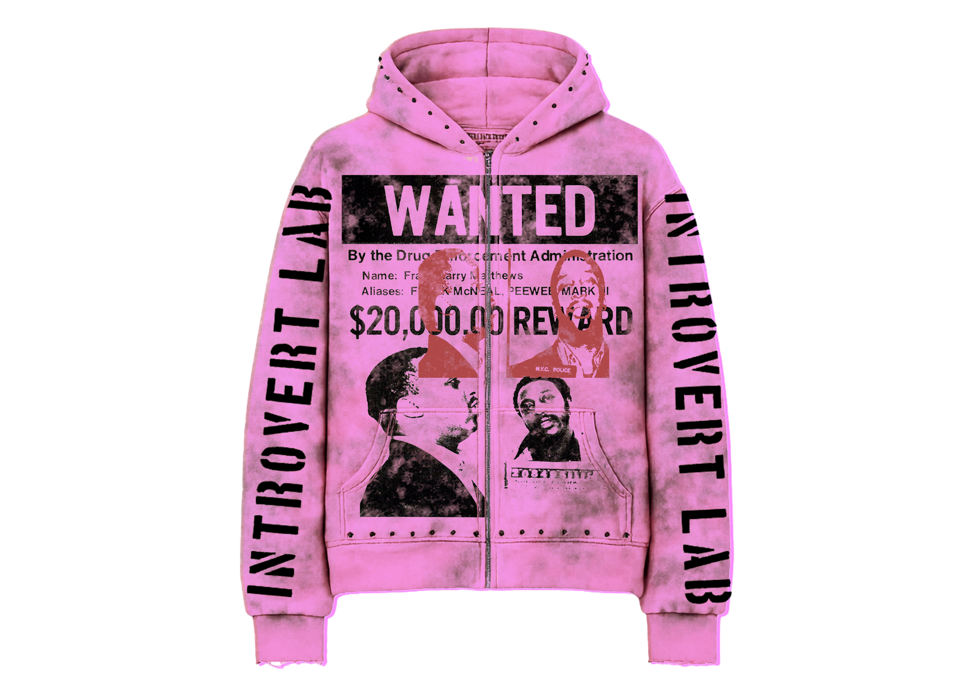 Pink ‘Frank Matthews’ Zip-Up Hoodie